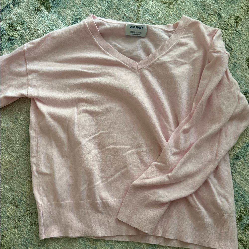 Old Navy Women's Light Pink V-Neck Sweater